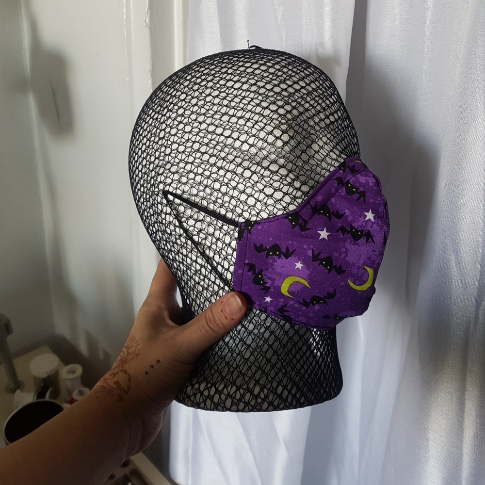 Kids size cute gothic facemask, cotton.